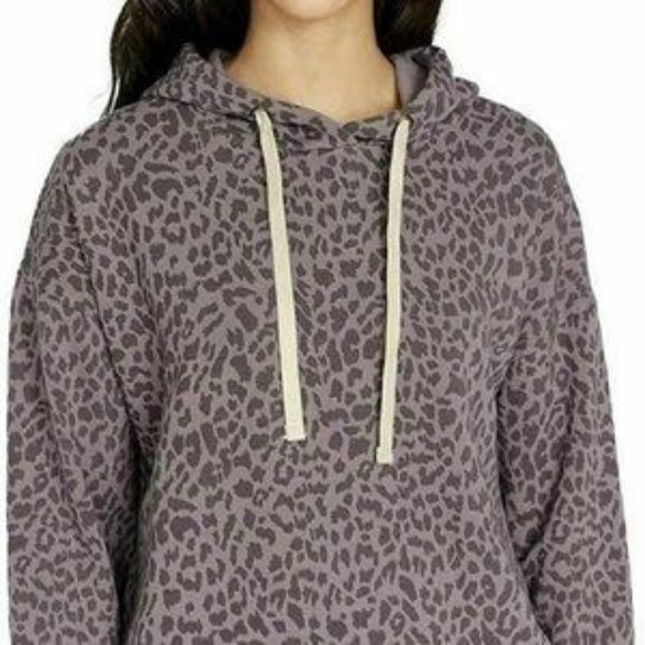 Buffalo Womens Super Soft Hoodie Pullover Sweatshirt -- Purple Leopard Print - Picture 5 of 6